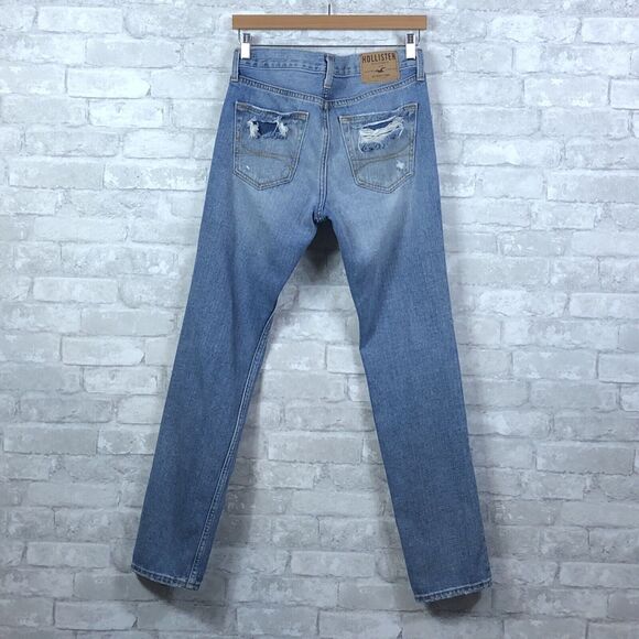 Hollister Skinny Jean Size 30x32 Destroyed Light Wash 100% Cotton - Picture 8 of 12